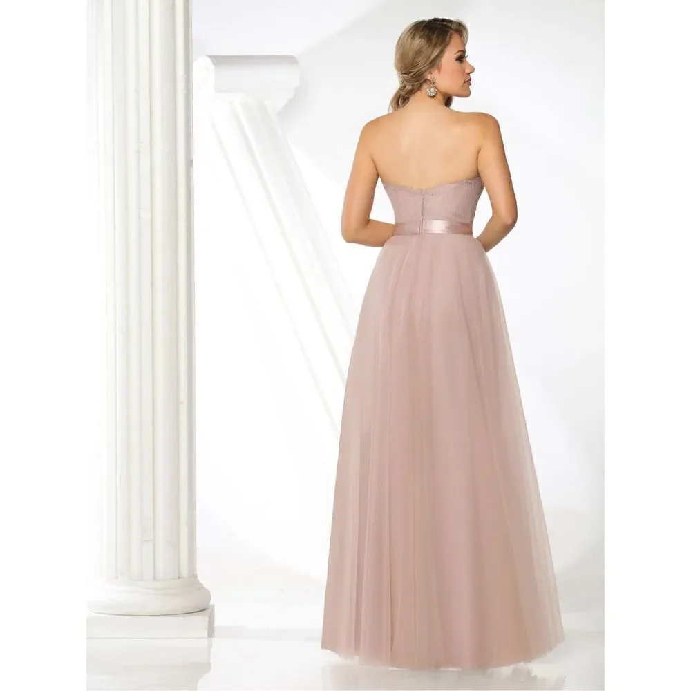 Da Vinci strapless sweetheart lace tulle Aline ball gown buff size 16W wedding